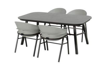 Hartman Tubb verstelbare tuinset 185x100 cm. (5-delig) - Keramiek/Concrete Grey