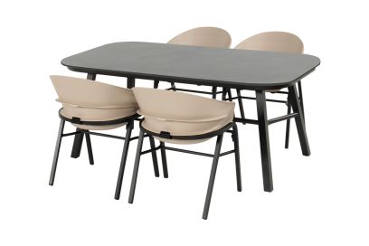Hartman Tubb verstelbare tuinset 185x100 cm. (5-delig) - Keramiek/Soft Taupe