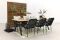 Teresa Black/Mason teak tafel 240 cm. - 7-delig - stapelbaar