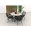 Jasmine Black/GI Edison 4-persoons ronde dining tuinset Ø122 cm.