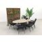 Jasmine Black/GI Edison 6-persoons ovale dining tuinset 220x115 cm.