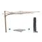 Perfect Shadow Ultra Eclipse Zweefparasol - 3x3m. - Woodlook/Urban Taupe met Valencia voet en hoes