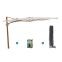 Perfect Shadow Ultra Eclipse Zweefparasol - 3x3m. - Woodlook/Urban Taupe met ingraafvoet en hoes