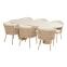 Hartman Toledo/Valencia ovale tuinset voor 6 personen 220x100 cm. - Cappuccino