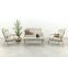 Lagos/Atlanta verstelbare 4-zits stoel-bank aluminium loungeset - Latte