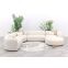 Madeira ronde u-vorm hoekbank + chaise longue links - Naturel Sunbrella