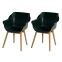 Set van 2 - Hartman Sophie Studio dining armstoel - Night green - Teak poot OP=OP