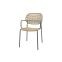 Noa stapelbare naturel wicker dining tuinstoel - Antraciet