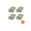 Set van 4 - Hartman Le Soleil Element dining armstoelen - Sage Green - Alu poot