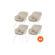 Set van 4 - Hartman Le Soleil Element dining armstoel - Soft taupe/white