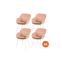 Set van 4 - Hartman Le Soleil Element dining armstoelen - Stylish pink - Alu poot