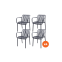 Set van 4 - Stripe stapelbare tuinstoel - Antraciet