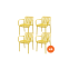 Set van 4 -Stripe stapelbare tuinstoelen - Mosterdgeel