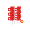Set van 6 - Scab Ola stapelbare kunststof tuinstoel - Rood