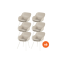 Set van 6 - Hartman Le Soleil Element dining armstoel - Soft taupe/white