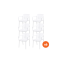 Set van 6 - Stripe stapelbare tuinstoelen - Wit