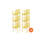 Set van 6 - Stripe stapelbare tuinstoelen - Mosterdgeel
