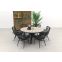 Jasmine Black/GI Edison 6-persoons ronde dining tuinset Ø148 cm. 