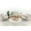 Lagos/Mindo (ronde loungetafelset) verstelbare 4-zits stoel-bank loungeset - Latte/Teak