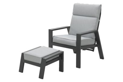 Max verstelbare loungestoel + voetenbank