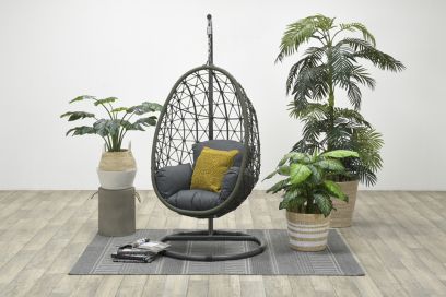 Van der Garde Panama swing egg - rope mos groen aanbieding