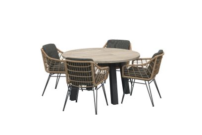 4 Seasons Cottage/Derby 130 cm. rond tuinstoel - 5 delig