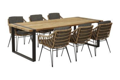 Van der Garde 4 Seasons Cottage tuinstoel + Taste Alto tuintafel 240x100 cm. aanbieding