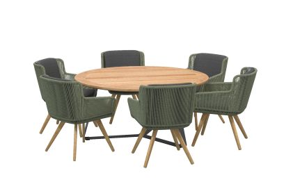4 Seasons Flores/Basso 160 cm. rond tuinset - Groen - 7 delig