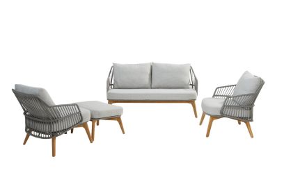 Sempre stoel-bank loungeset - 4 delig (inclusief hocker)