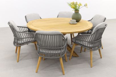 4 Seasons Sempre/Taste Prado teak 160 cm. - Ronde tuinset