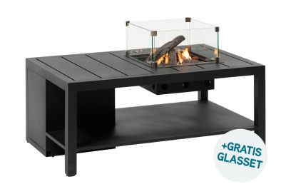 Cosiflow vuurtafel 120 x 80 cm. - Antraciet - Incl. gratis glasset