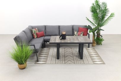 Azoren/Darwin lounge dining set - antraciet - links & rechts