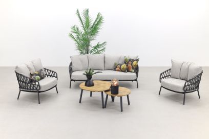 4 Seasons Calpi stoel-bank loungeset met Mindo koffietafels - 5-delig 