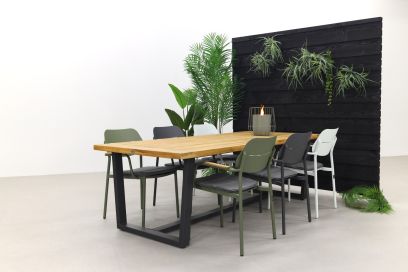 Courage - Meerkleurig/Murano teak - 240x100 cm. - tuinset 7-delig