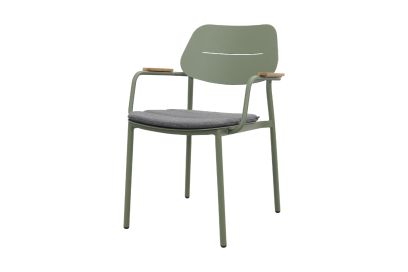 GreenChair Courage Dining chair - teak armleuning - Green