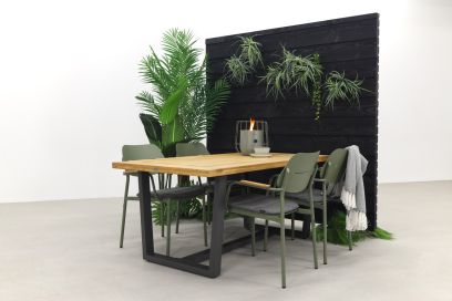 Courage - Green/Murano teak - 180x90 cm. - tuinset 5-delig