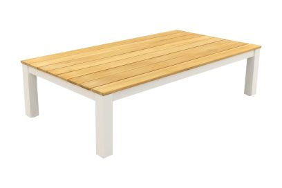 Mindo loungetafel 150 x 75 cm. - Alu/Teak - White