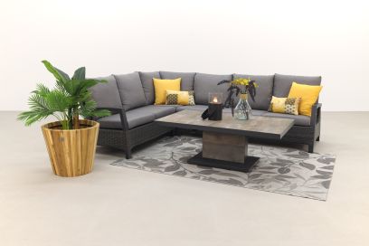 Darwin/Jersey deluxe lounge dining set - antraciet