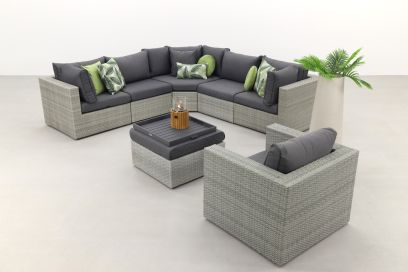 Suns Parma loungeset XL - inclusief loungestoel - White grey