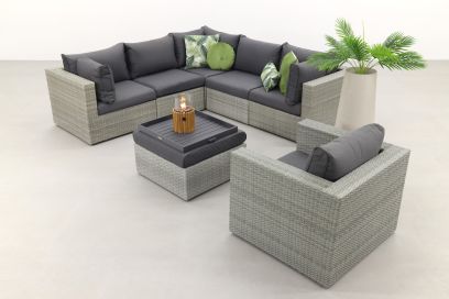 Suns Parma loungeset - inclusief loungestoel - white grey 