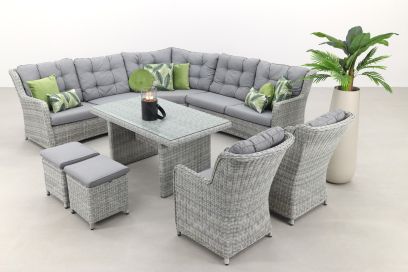 Lounge dining set Richmond + 2 tuinstoelen - pearl