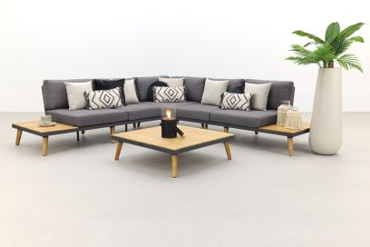 Cordoba loungeset aluminium - teak 4-delig