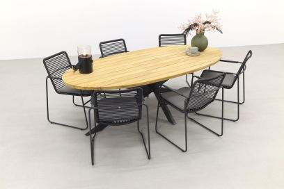 Taste Elba/Prado Ellips 240x115 cm. stapelbare tuinset - 7 delig