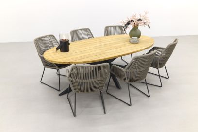 4 Seasons Ramblas/Taste Prado Ellips 240x115 cm. tuinset - 7-delig