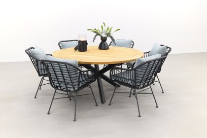 Garden Impressions Margriet zwart/Taste Prado 160 cm. - Ronde tuinset