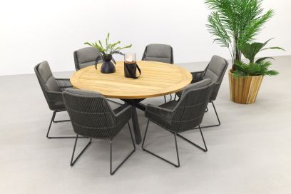 4 Seasons Valencia Platinum/Taste Prado 160 cm. - Ronde tuinset