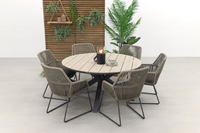 4 Seasons Ramblas / Garden Impressions Edison 148 cm. - ronde tuinset