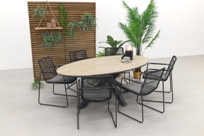 Taste Elba / Garden Impressions Edison 220 x 115 cm. - ovale tuinset