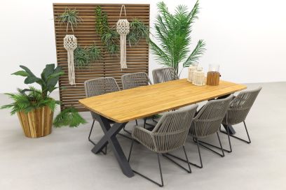 4 Seasons Ramblas / Sefa tuintafel 240x95 - Teak - tuinset 7-delig