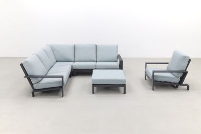 Garden Impressions Lincoln loungeset met verstelbare loungestoel 5-delig - Mint grey
